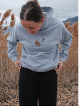 Load image into Gallery viewer, Skijoring Frog Hoodie in Gray