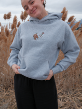 Load image into Gallery viewer, Skijoring Frog Hoodie in Gray