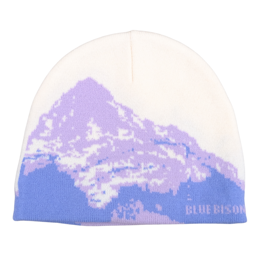 Mountain Peaks Skull Cap Beanie, Purple