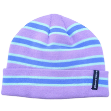 Load image into Gallery viewer, Striped Cuff Beanie in Purple