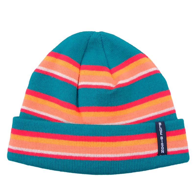 Striped Cuff Beanie in Sunset – Blue Bison Apparel