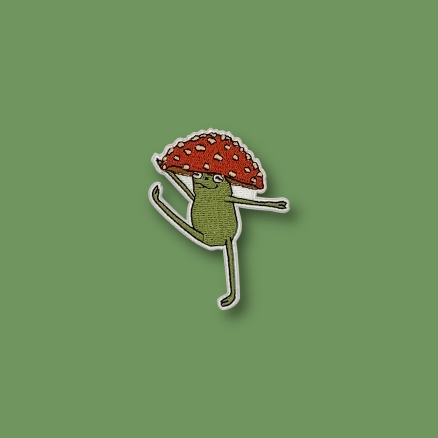 Dancing Frog With Mushroom Hat Patch