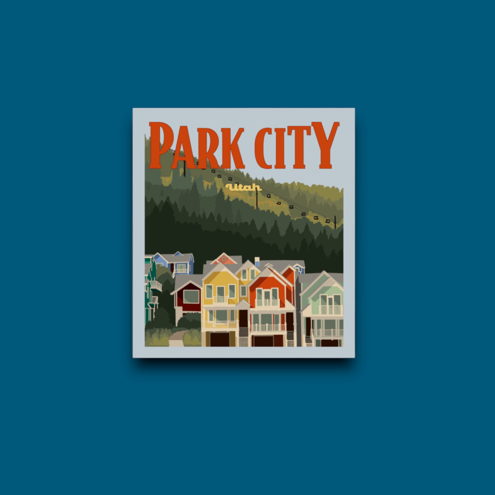 Park City, Historic Main Street, Utah- Poster Sticker – Blue Bison Apparel