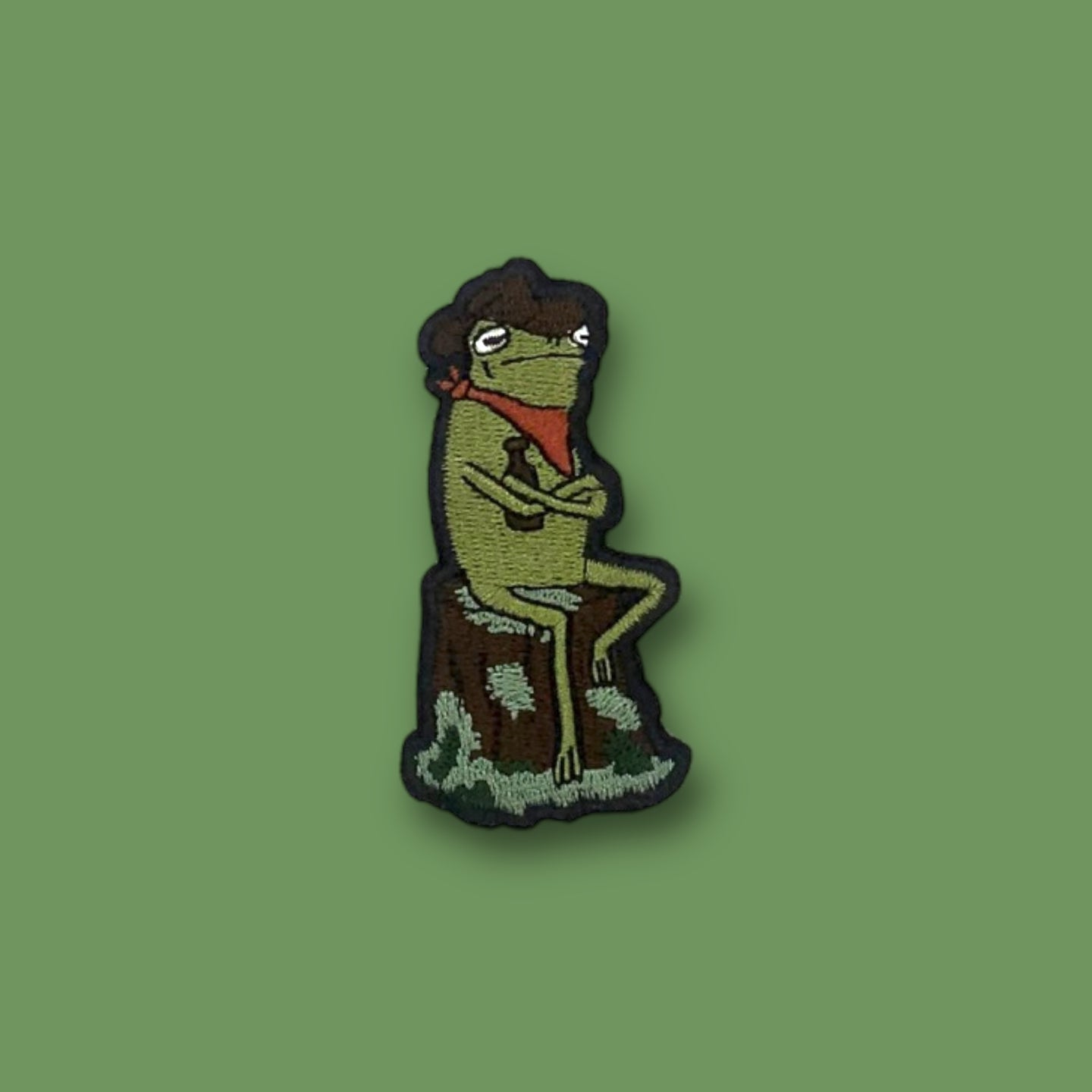 Frog Sippin' A Cold One Patch