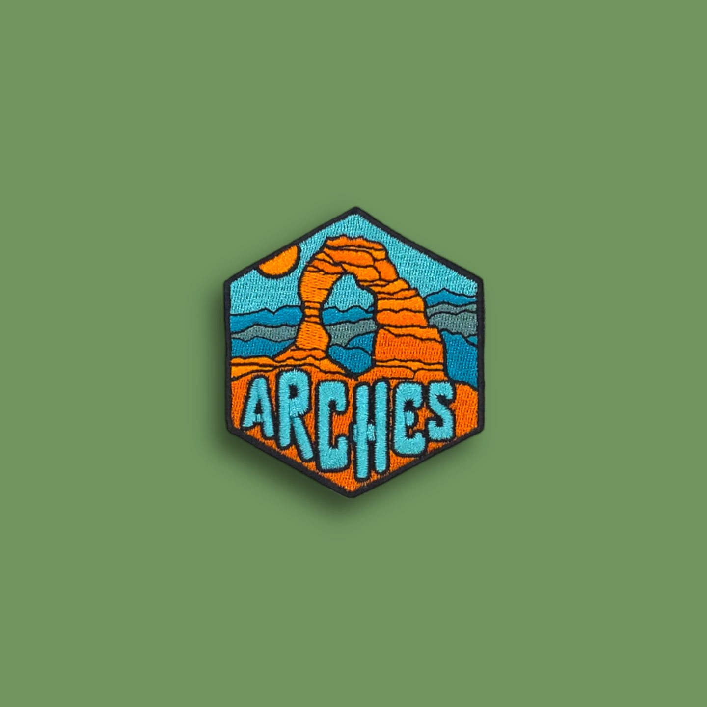 Arches National Park, Utah- Embroidered Hexagon Patch