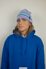 Load image into Gallery viewer, Striped Cuff Beanie in Purple