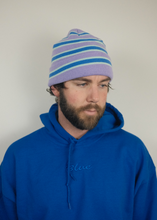 Load image into Gallery viewer, Striped Cuff Beanie in Purple