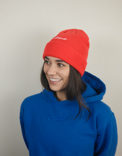 Load image into Gallery viewer, &quot;Blue&quot; Cuff Beanie, Red
