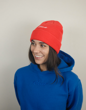 Load image into Gallery viewer, "Blue" Cuff Beanie in Red