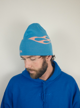 Load image into Gallery viewer, Blue Flame Skull Cap Beanie
