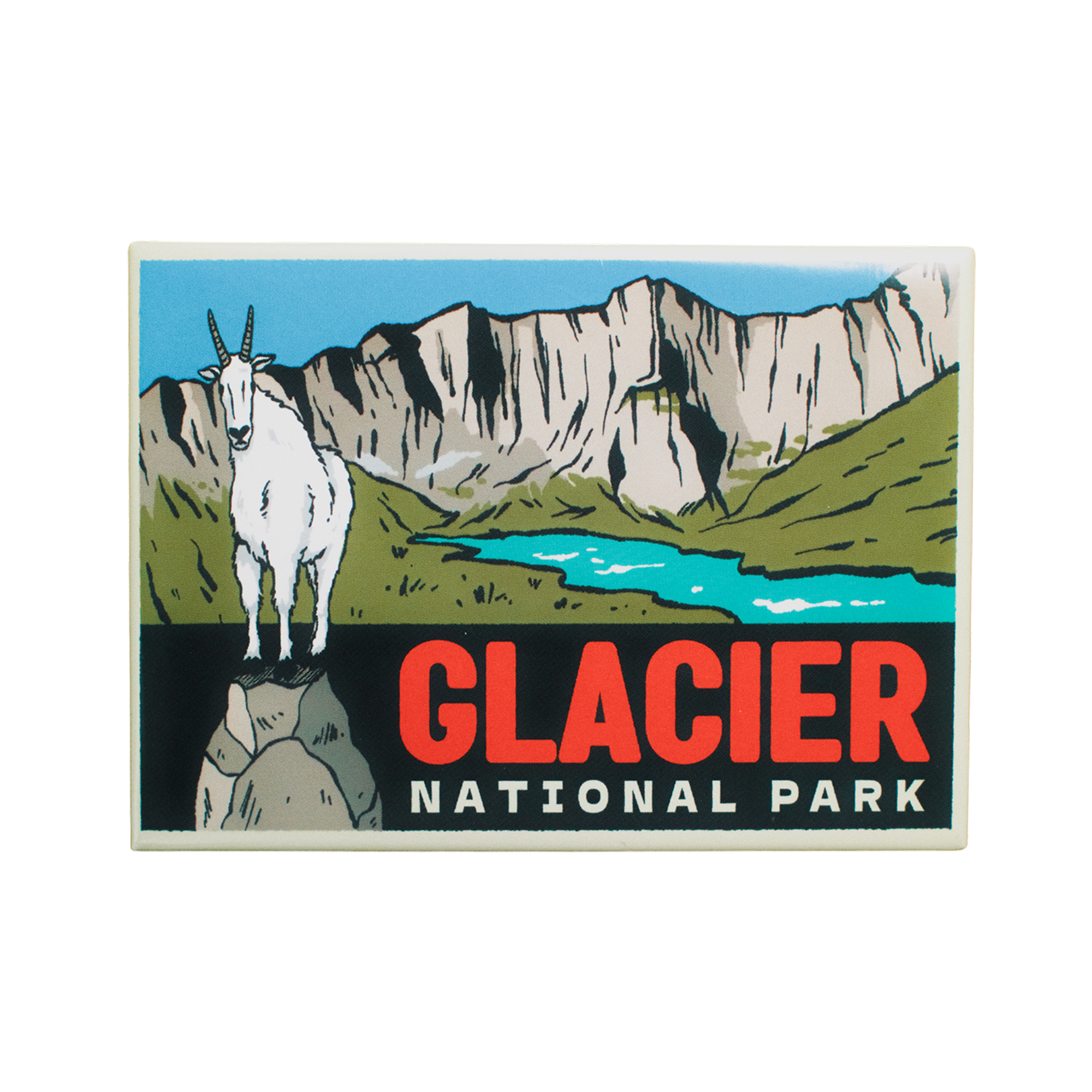 Glacier National Park Mountain Goat Fridge Magnet – Blue Bison Apparel