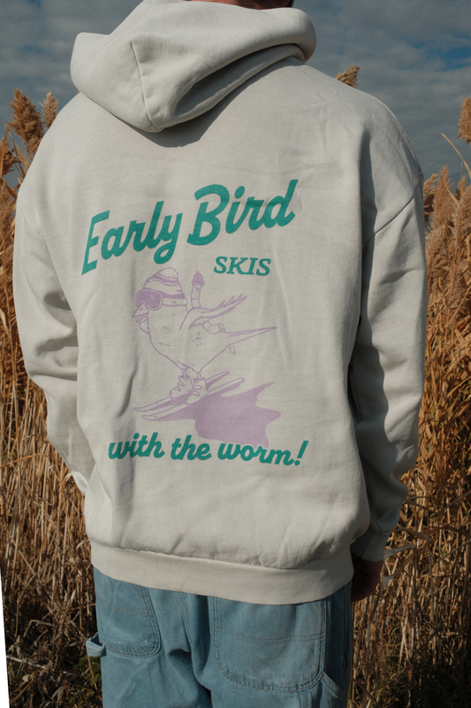 Early Bird Hoodie in Green Text