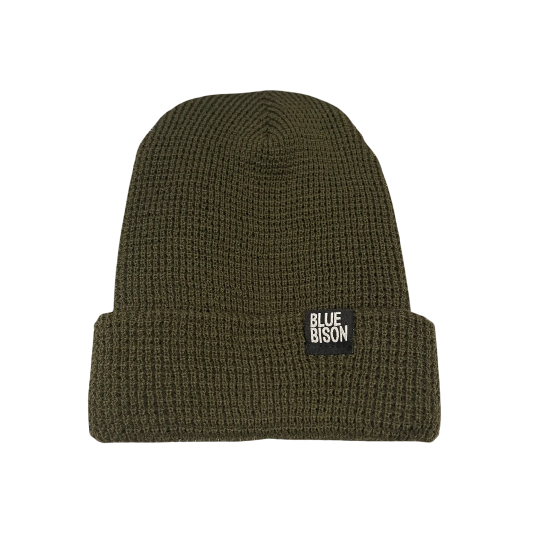 Waffle Beanie - Pine Green