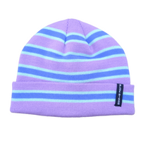 Load image into Gallery viewer, Striped Cuff Beanie, Purple
