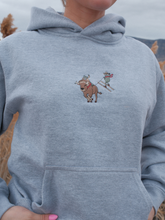 Load image into Gallery viewer, Skijoring Frog Hoodie in Gray

