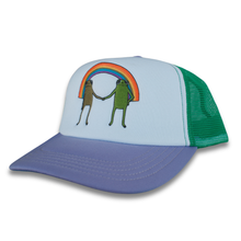 Load image into Gallery viewer, Rainbow Pride Frog Trucker Hat - Multi Color
