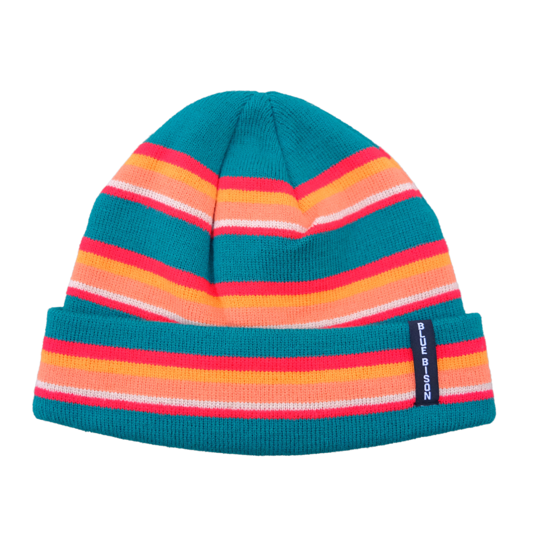 Striped Cuff Beanie, Sunset