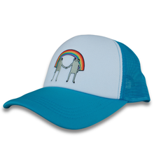 Load image into Gallery viewer, Rainbow Pride Frog Trucker Hat - Blue
