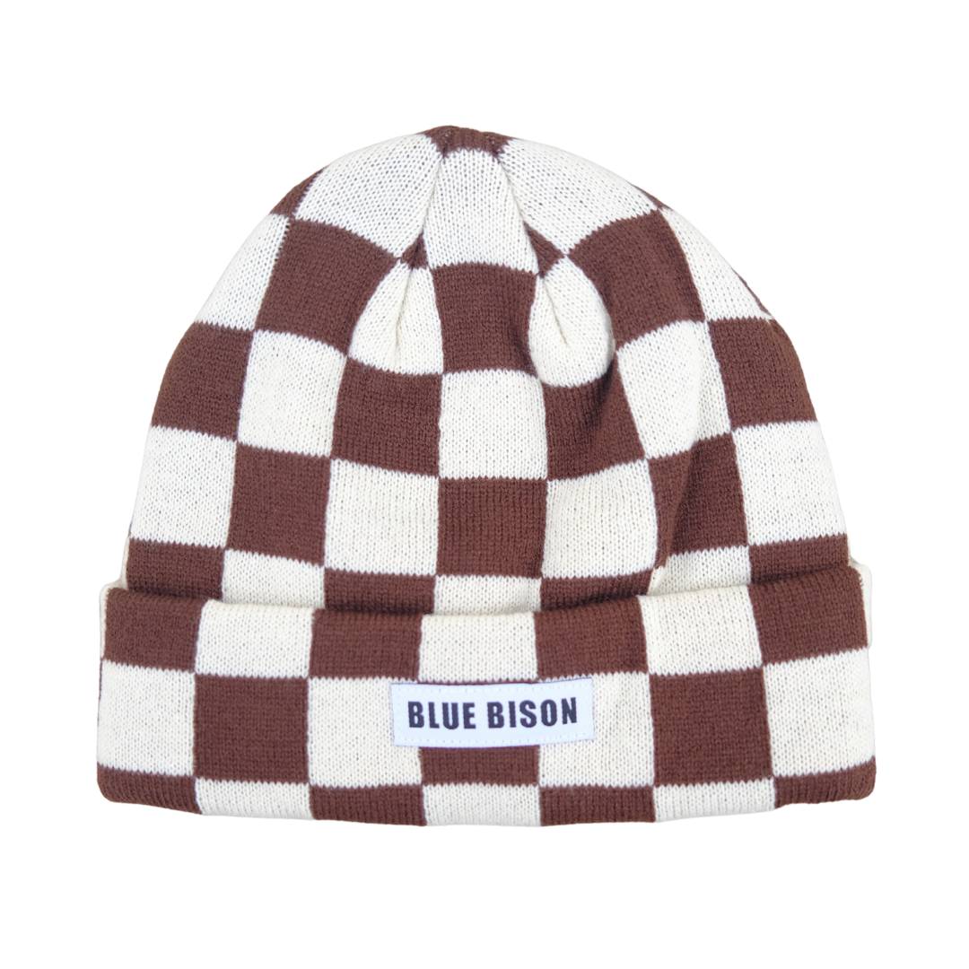 Checkered Browns Cuff Beanie
