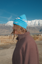 Load image into Gallery viewer, Blue Flame Skull Cap Beanie
