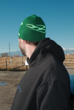 Load image into Gallery viewer, Green Flame Skull Cap Beanie
