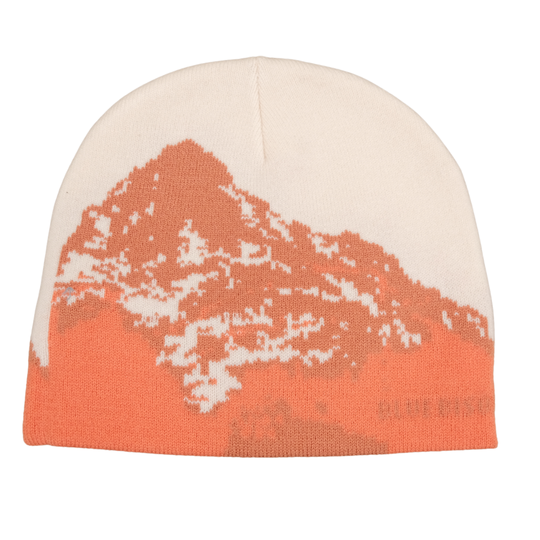 Mountain Peaks Skull Cap Beanie, Orange