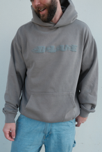 Load image into Gallery viewer, BLUE Flame Hoodie - Faded Grey
