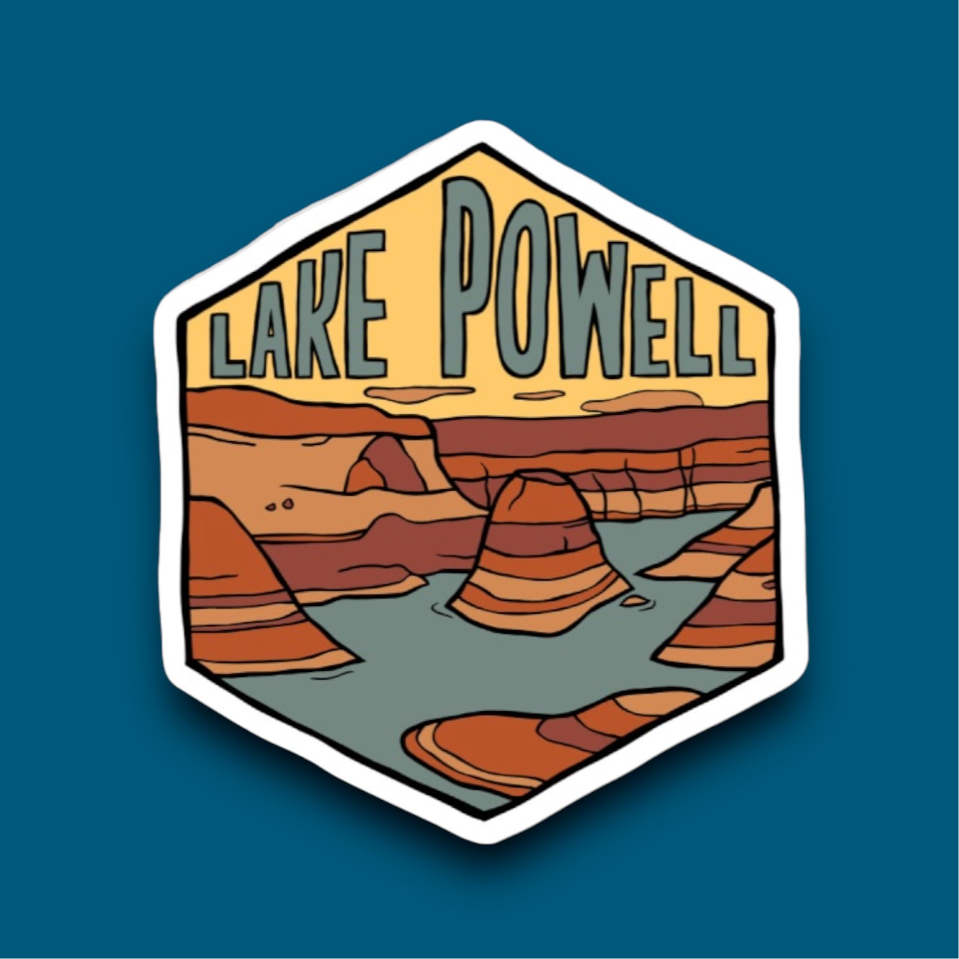 Lake Powell, Utah/Arizona- Hexagon Sticker