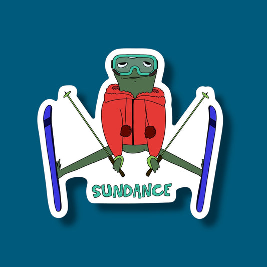 Spread Eagle Skier Frog Sticker Sundance