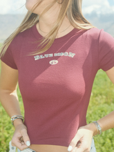 Load image into Gallery viewer, Camo Bison Baby Tee - Maroon
