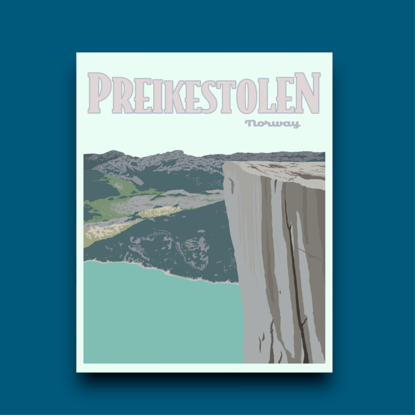 Preikestolen Norway Poster Sticker (C16)