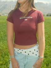 Load image into Gallery viewer, Camo Bison Baby Tee - Maroon
