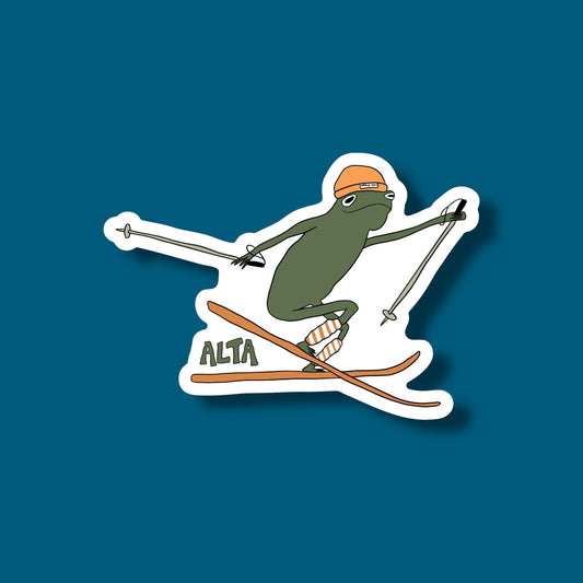 Skier Frog Alta Sticker