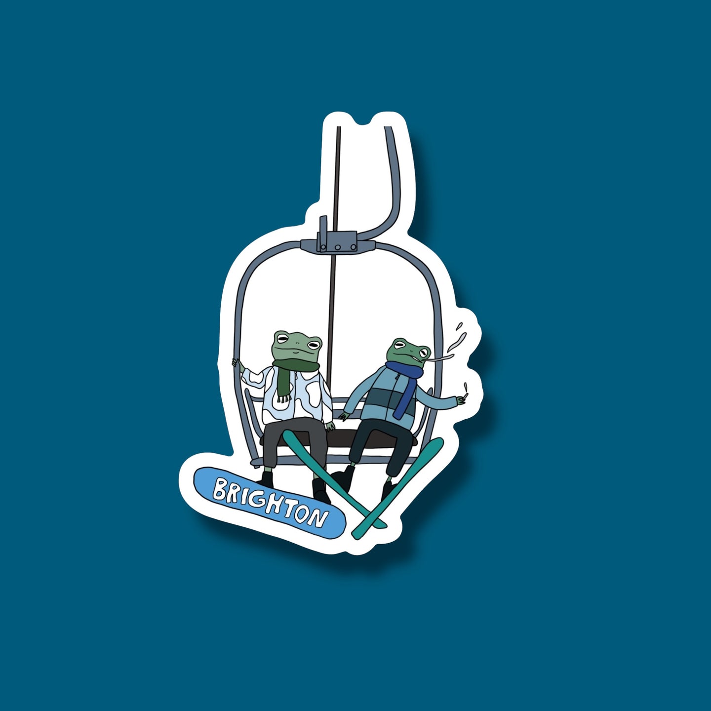Brighton Skier Frog Sticker