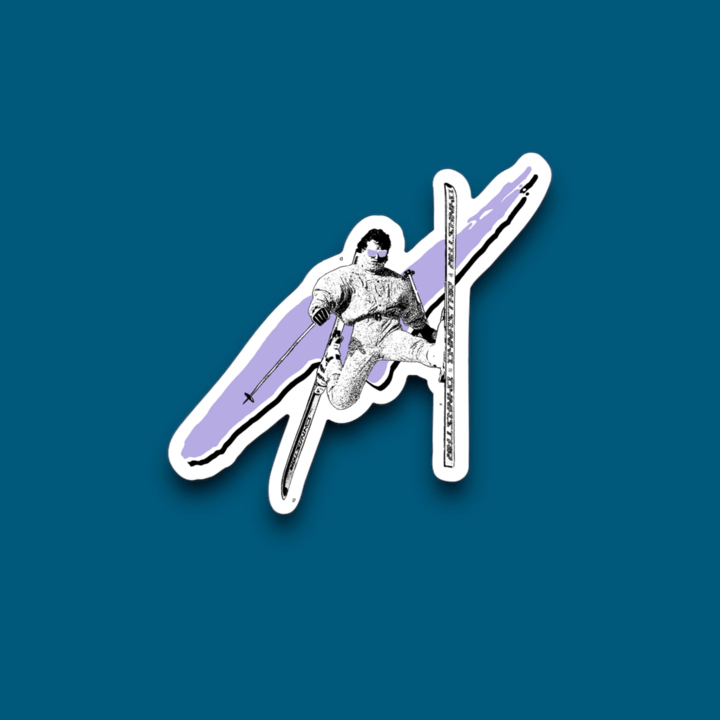 Acro Skier Purple Vinyl Sticker (B9)