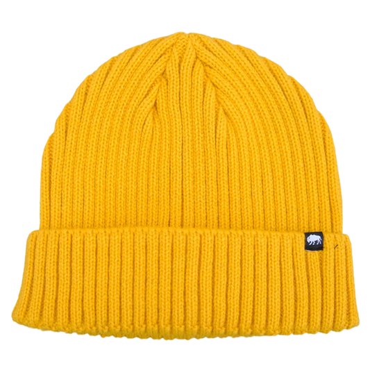 Ribbed Knit Beanie in Yellow