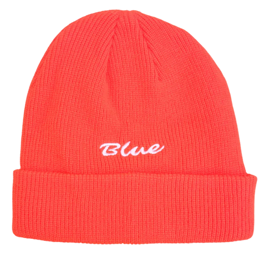 "Blue" Cuff Beanie in Red