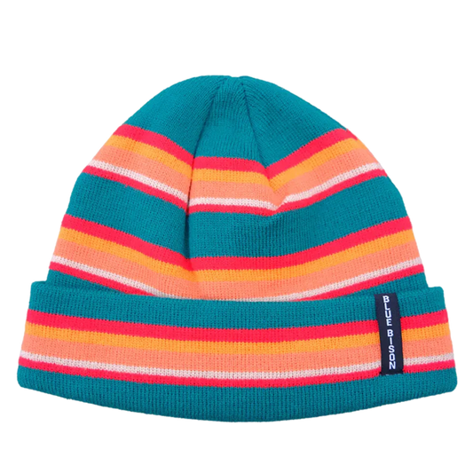 Striped Cuff Beanie in Sunset