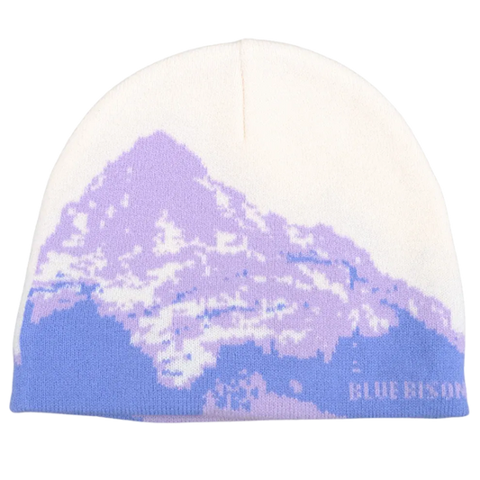 Mountain Peaks Skull Cap Beanie in Purple