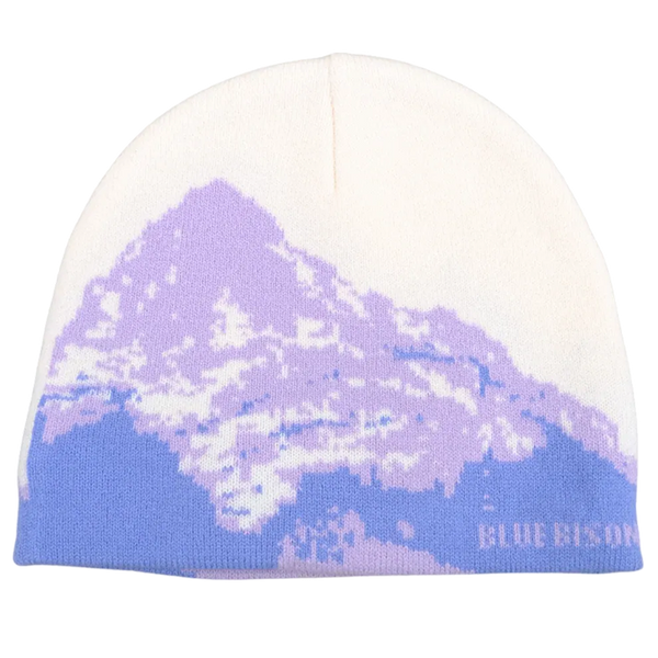 帽子 enzo blues Fleece Beanie (Lavender) Mountain Peaks Skull Cap Beanie in Purple – Blue Bison Apparel