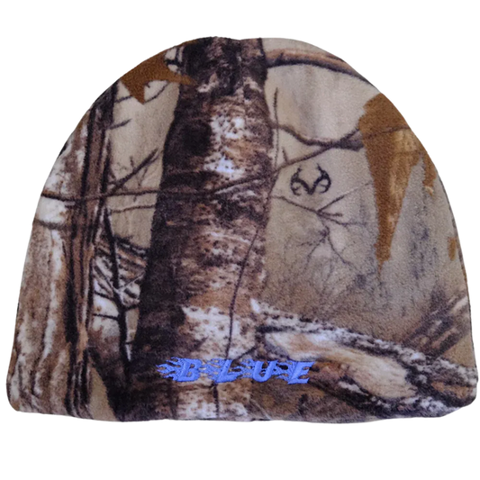Camo Fleece Beanie in Blue