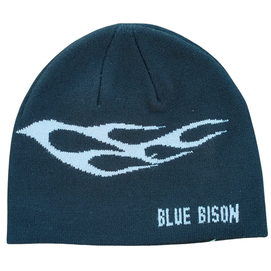 Black Flame Skull Cap