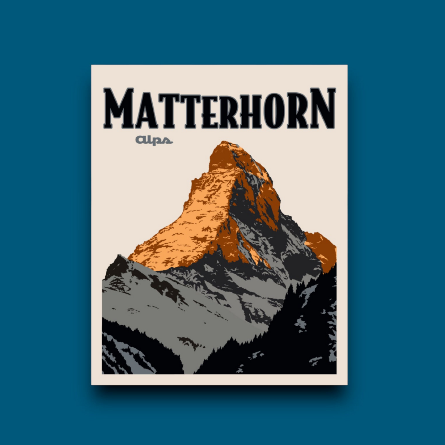 Matterhorn Alps Poster Sticker (C15)