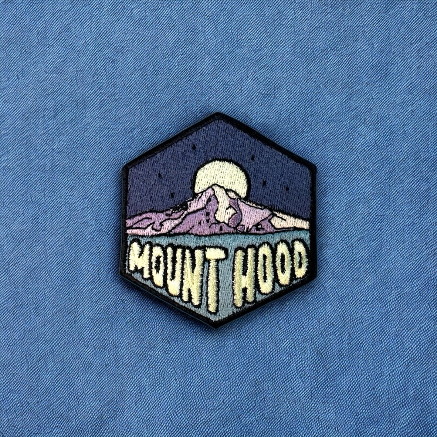 Mount Hood, Oregon- Embroidered Hexagon Patch