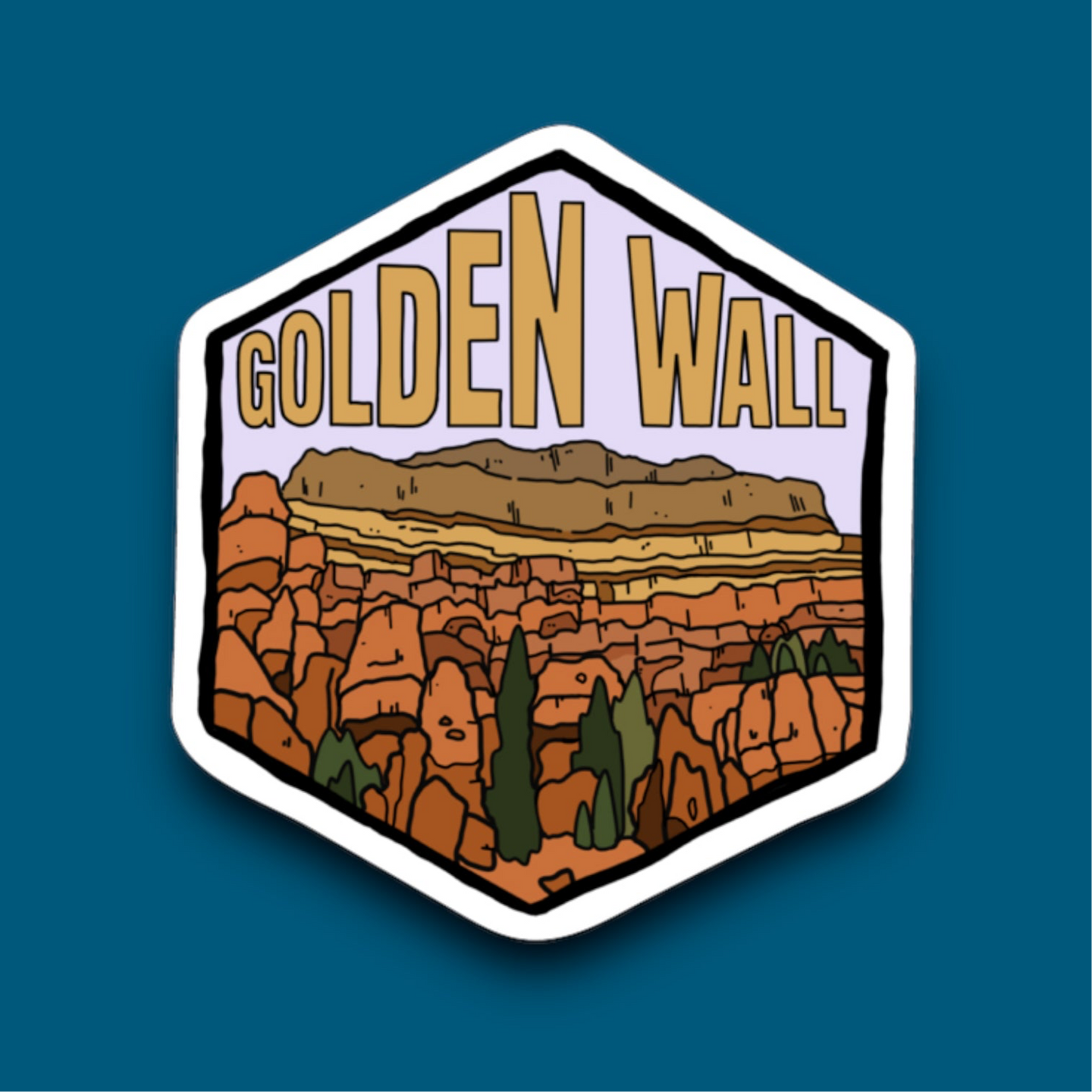 Golden Wall, Dixie National Forest, Utah- Hexagon Sticker