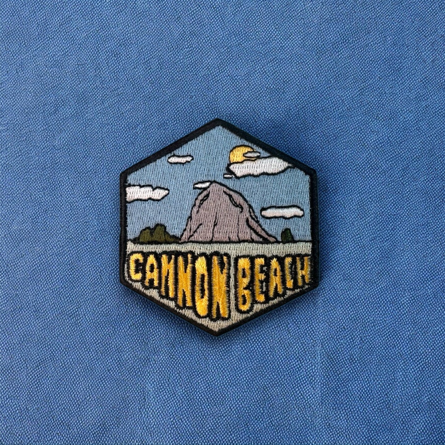 Cannon Beach, Oregon- Embroidered Hexagon Patch