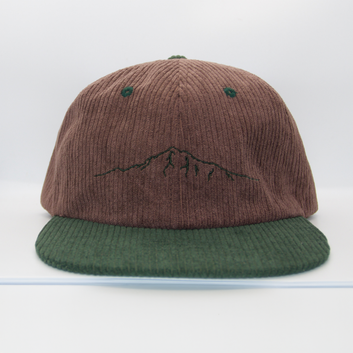 Mount Hood Corduroy Hat, Chocolate/Forest