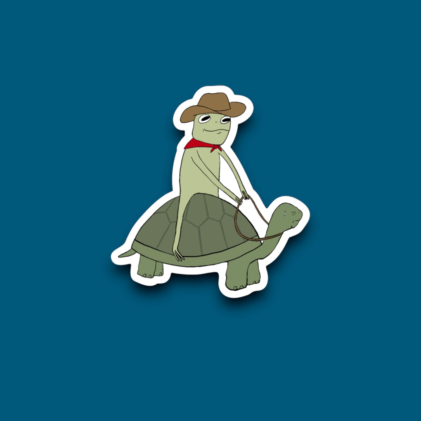 Frog Ridin' A Turtle Sticker