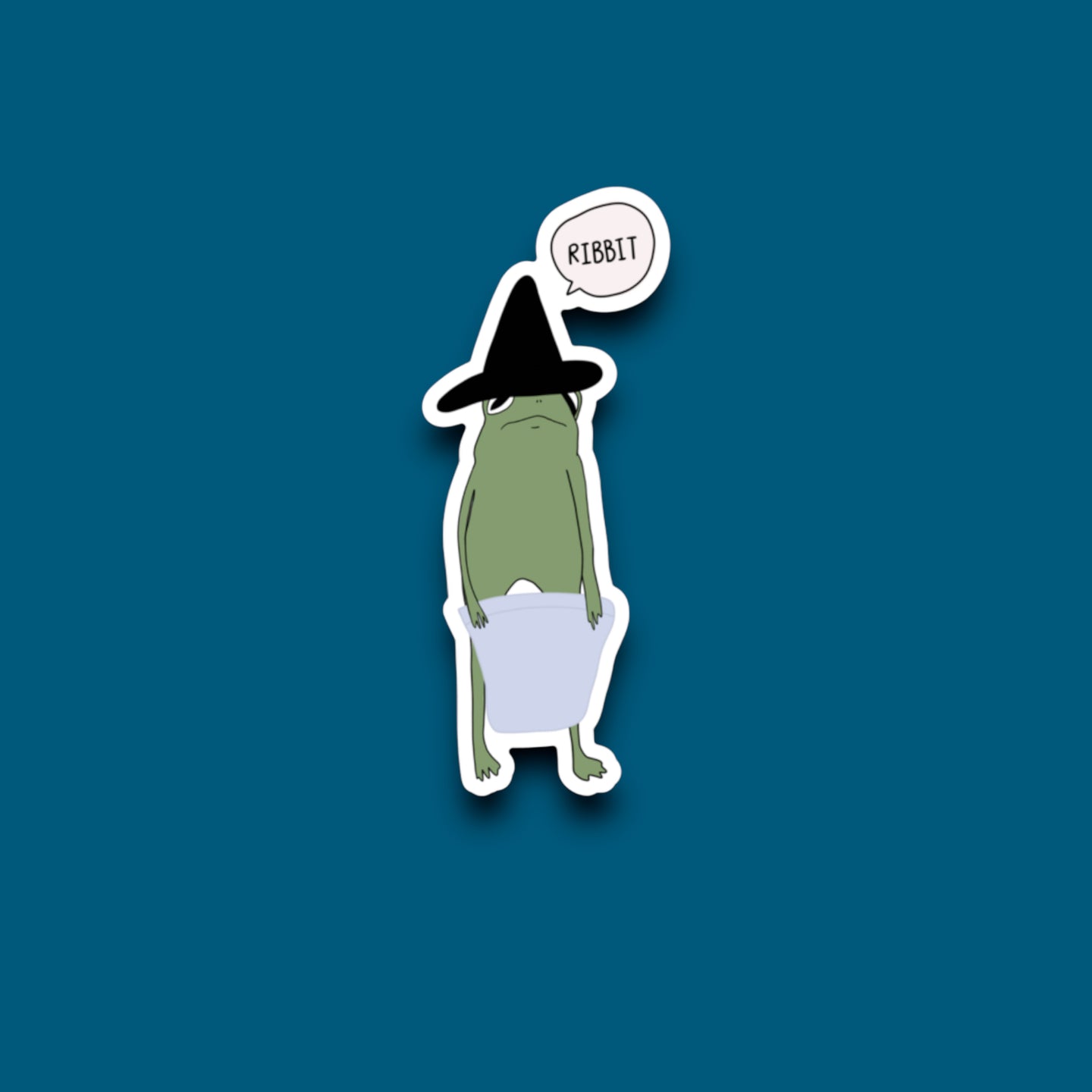 Halloween Witch Frog Sticker (Q21)
