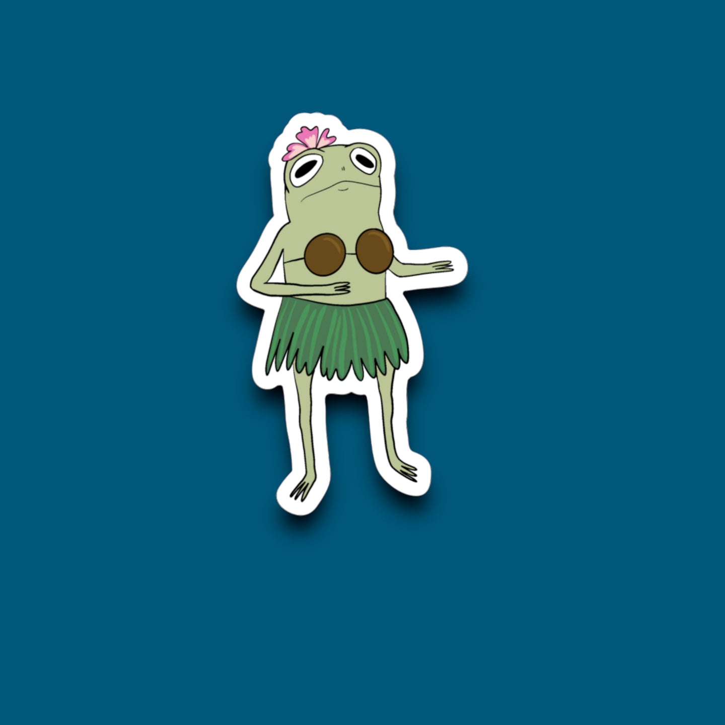 Hula Frog Sticker (N22)